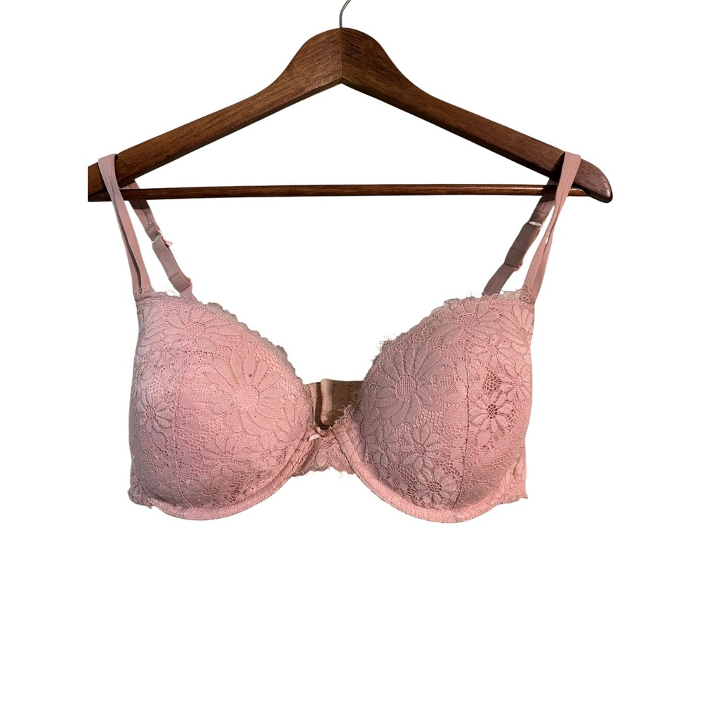 Aerie 34DD Light Pink Lace Padded‎ Underwire Bra Adjustable Straps Floral